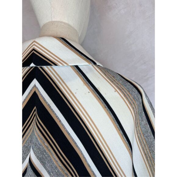 Vintage Striped Polyester Cape Poncho 1970s - Picture 6 of 7